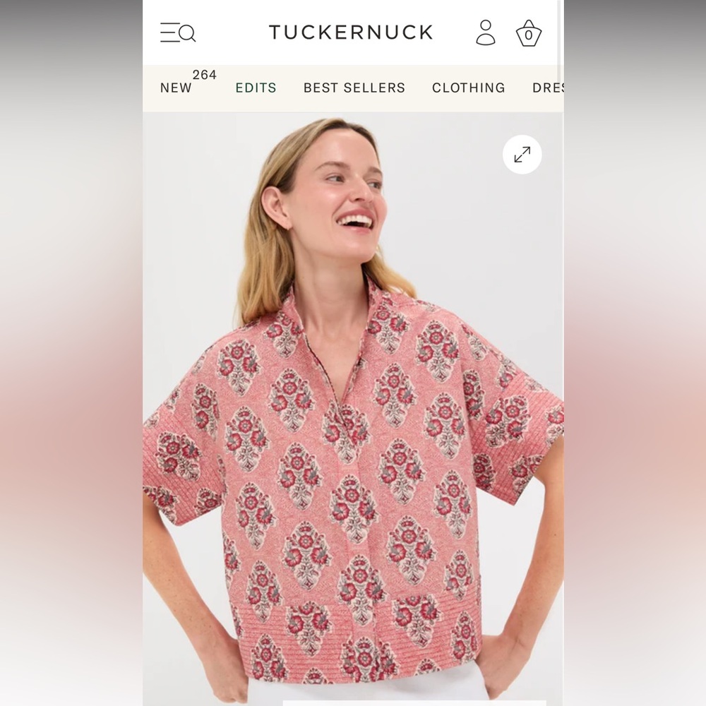 NWT Tuckernuck Pink Floral Button Down Shirt XS